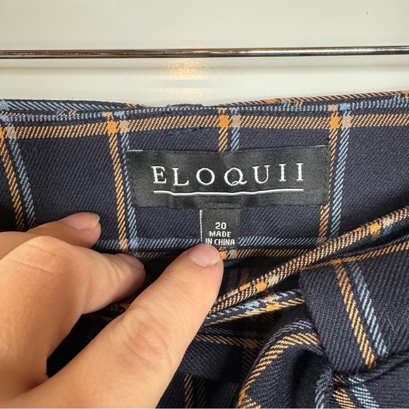 Eloquii Navy Plaid Trousers Size 20 - Picture 3 of 4